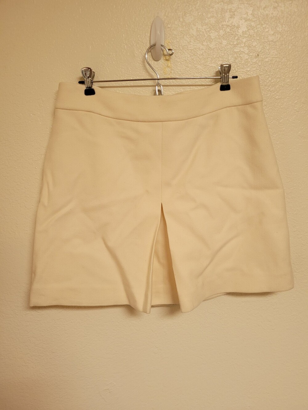 NEW J. Crew Ivory Pleated Mini Skirt Double Serge Wool